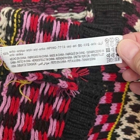 Zara Jacquard Chunky Cable Knit  Cropped Pocket Button Winter Cardigan Sweater - Picture 12 of 12